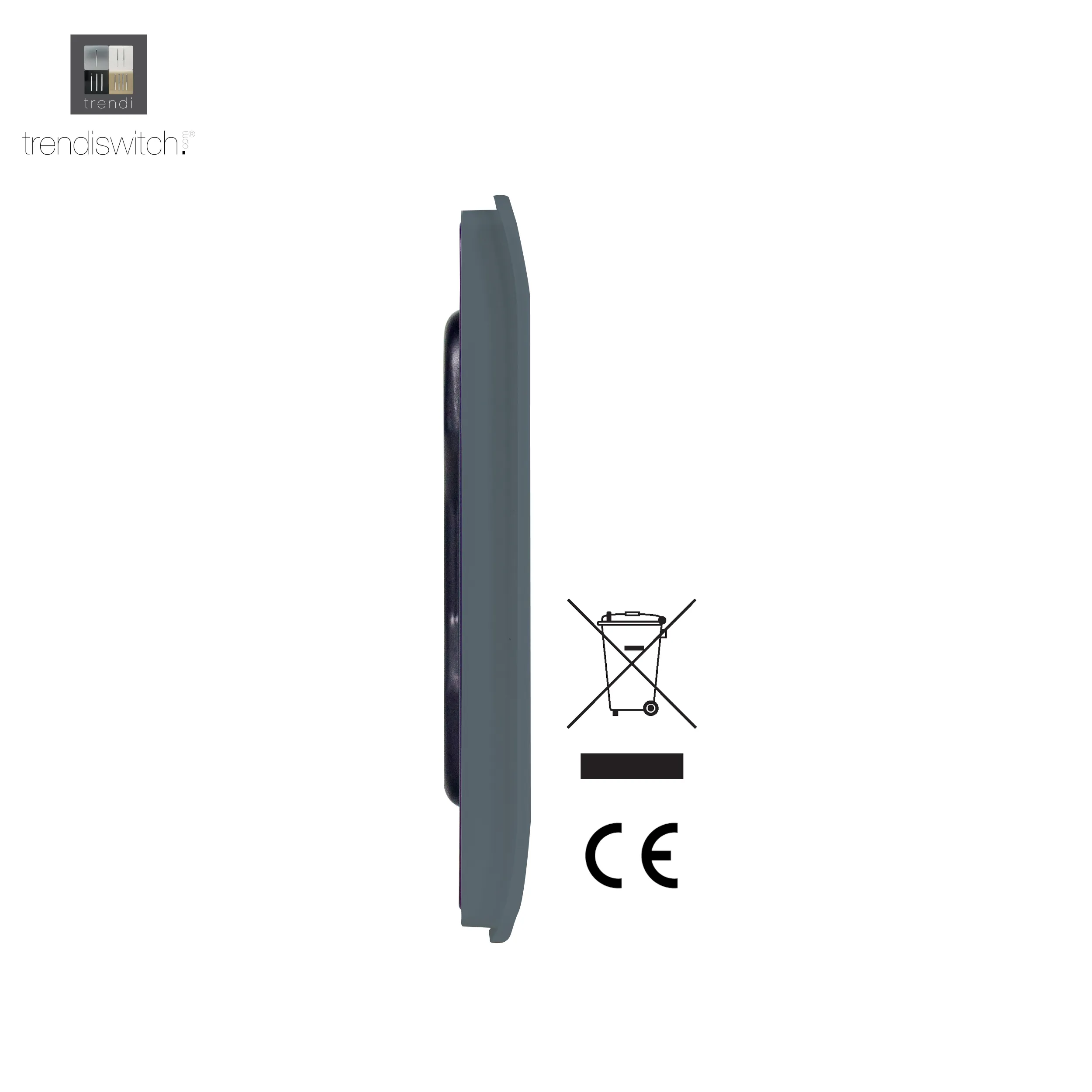 1 Gang Blanking Plate Warm Grey ART-BLKWG  Trendi Warm Grey